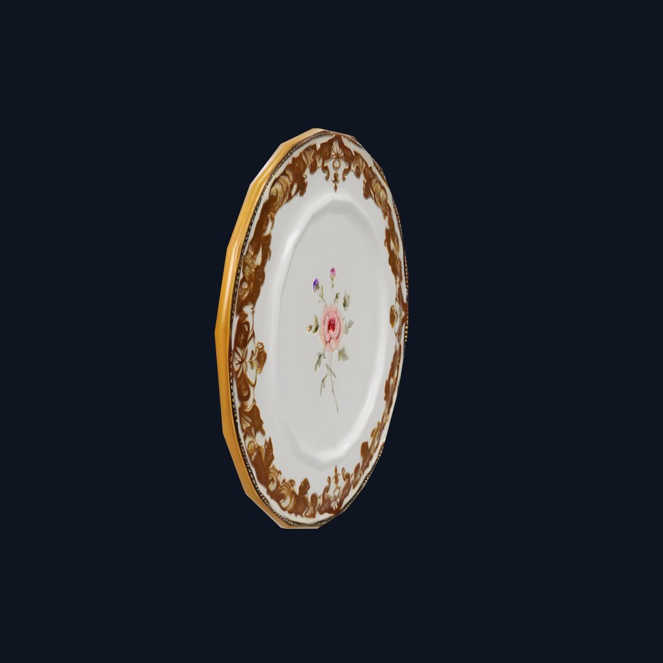 Elegant Floral Plate model pack