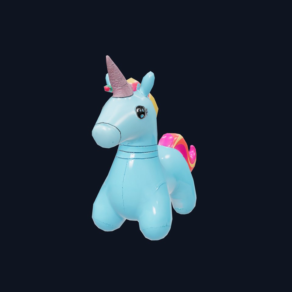 Blue Inflatable Unicorn model pack