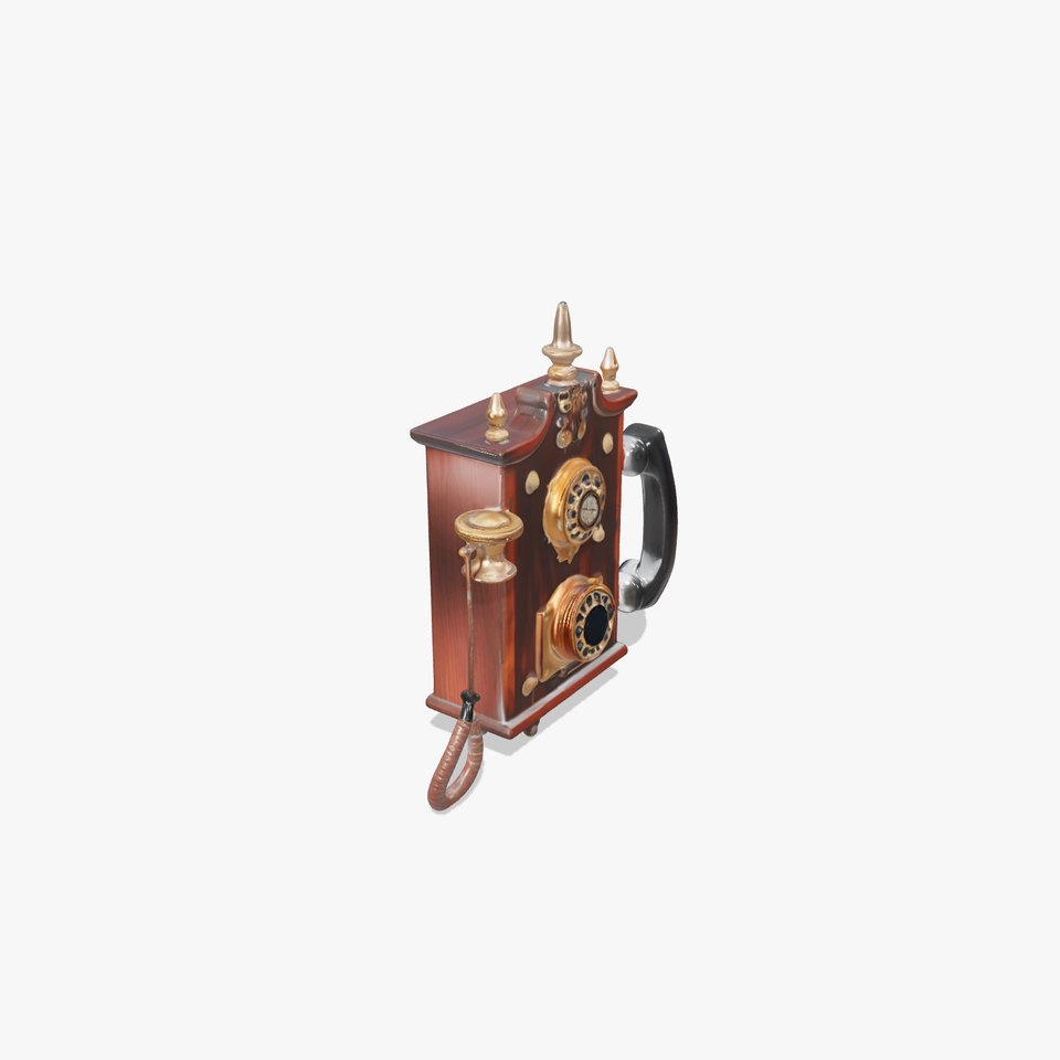 Vintage Wooden Telephone model pack