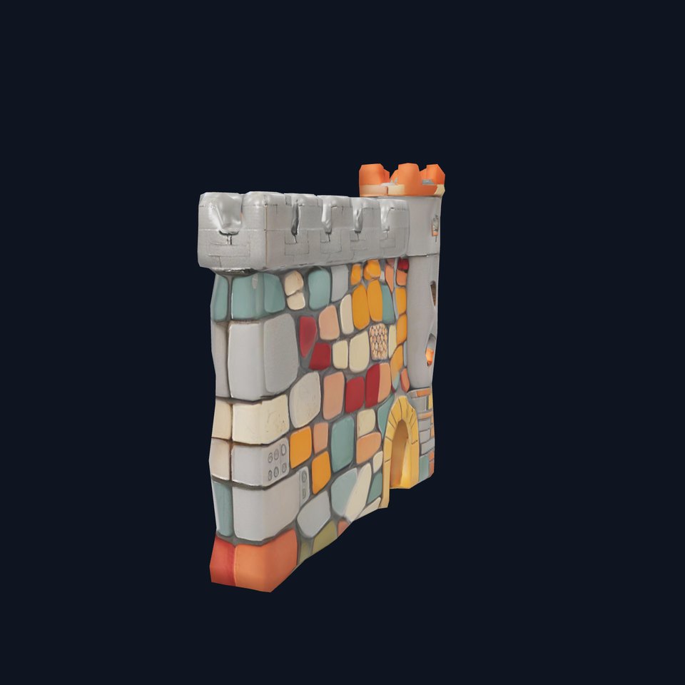 Colorful Castle Wall model pack