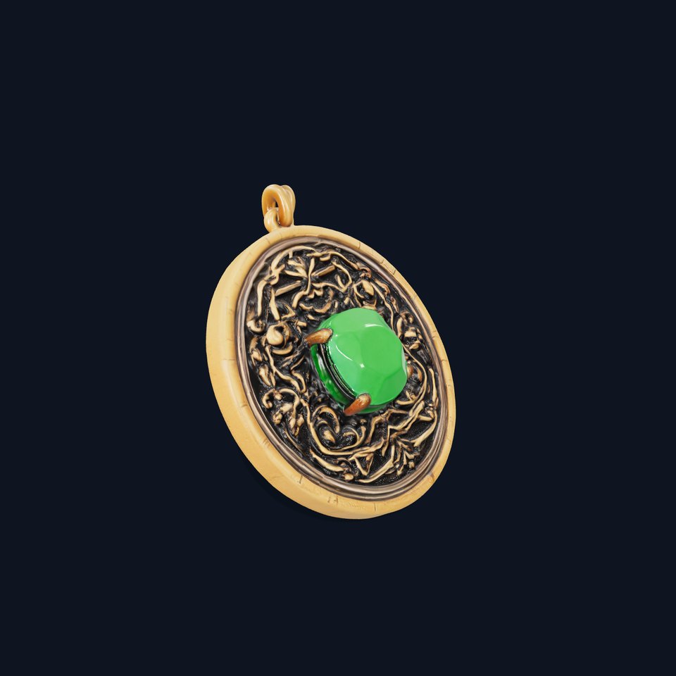 Antique Emerald Pendant model pack