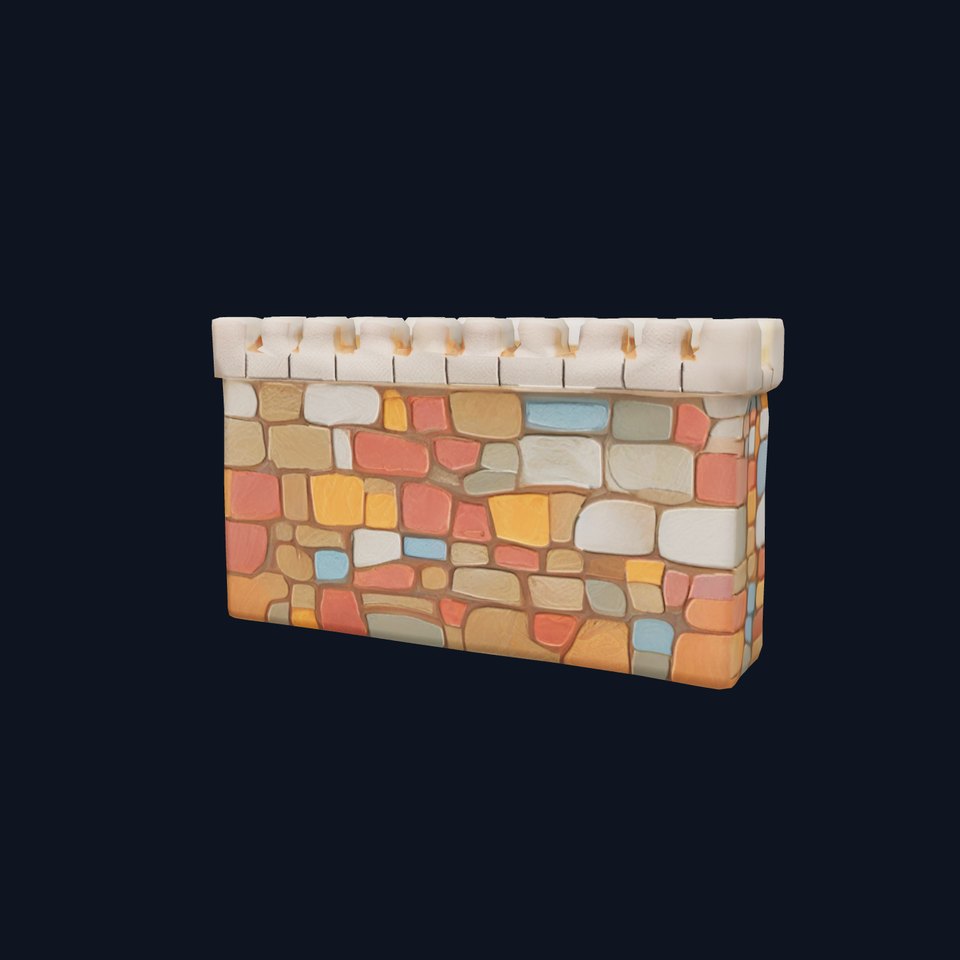 Colorful Fortress Wall model pack