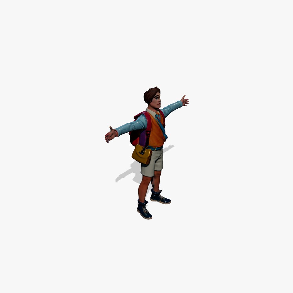 Colorful Backpack Student model pack