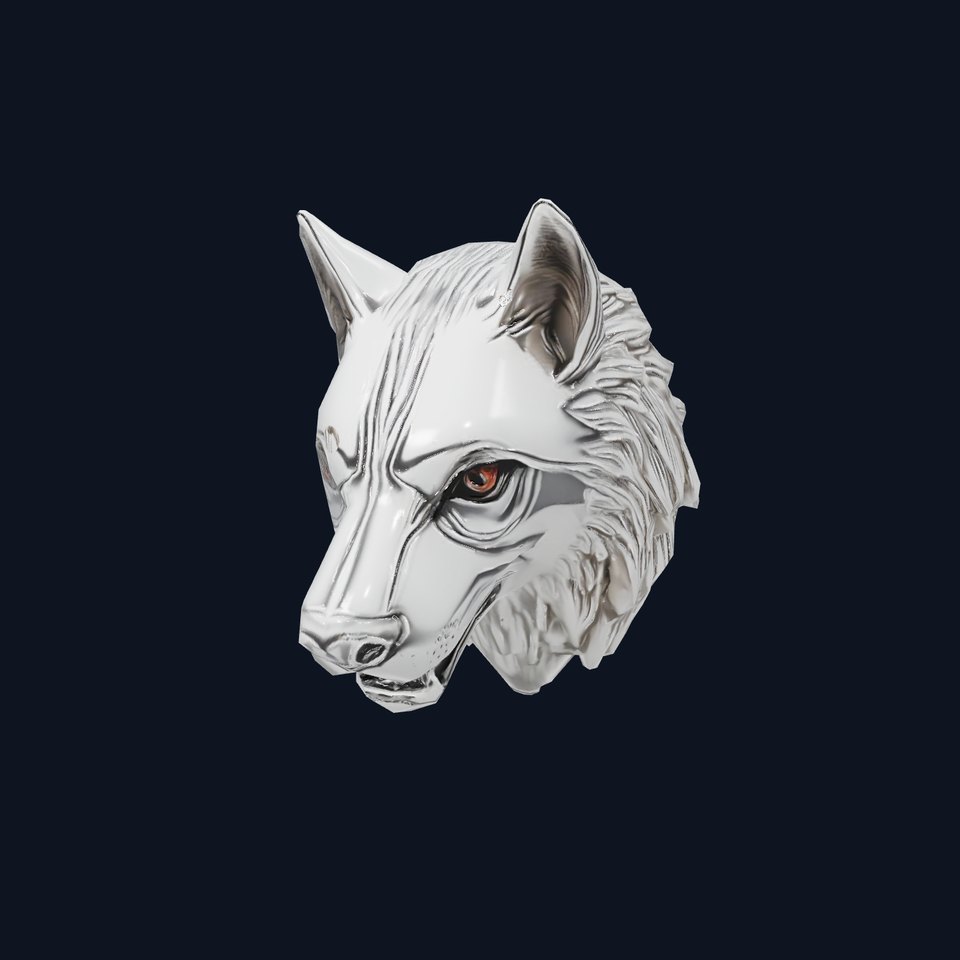 Silver Wolf Head model pack