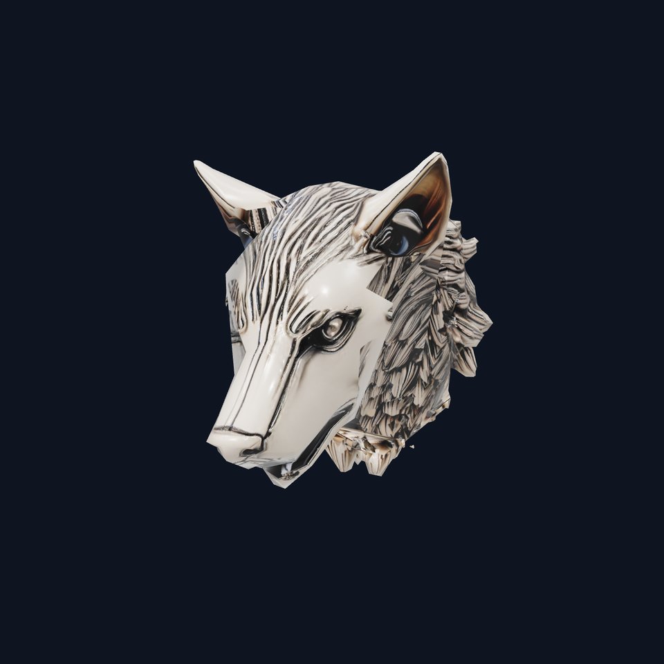 Majestic Wolf Head Bronze model pack
