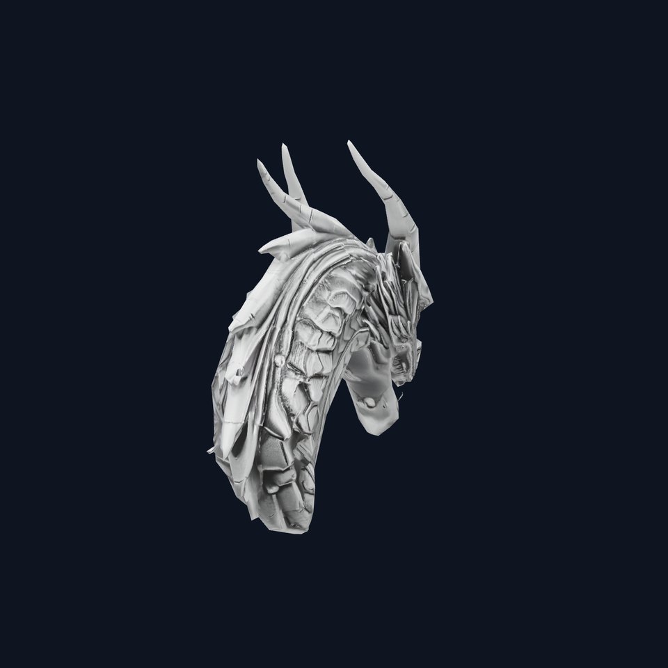 Silver Dragon Head model pack