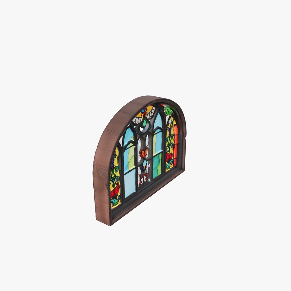 Vibrant Stained Glass Window model pack
