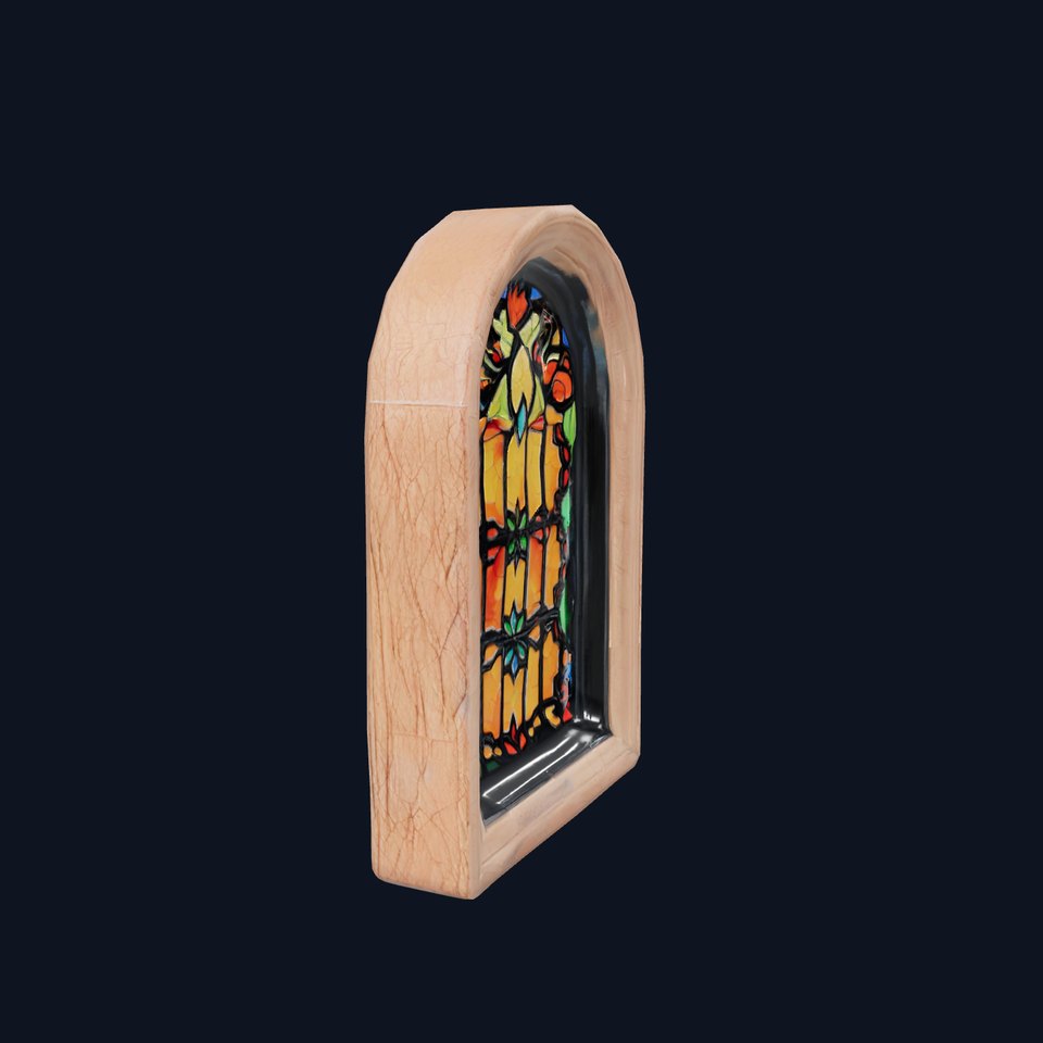 Elegant Stained Glass Window model pack