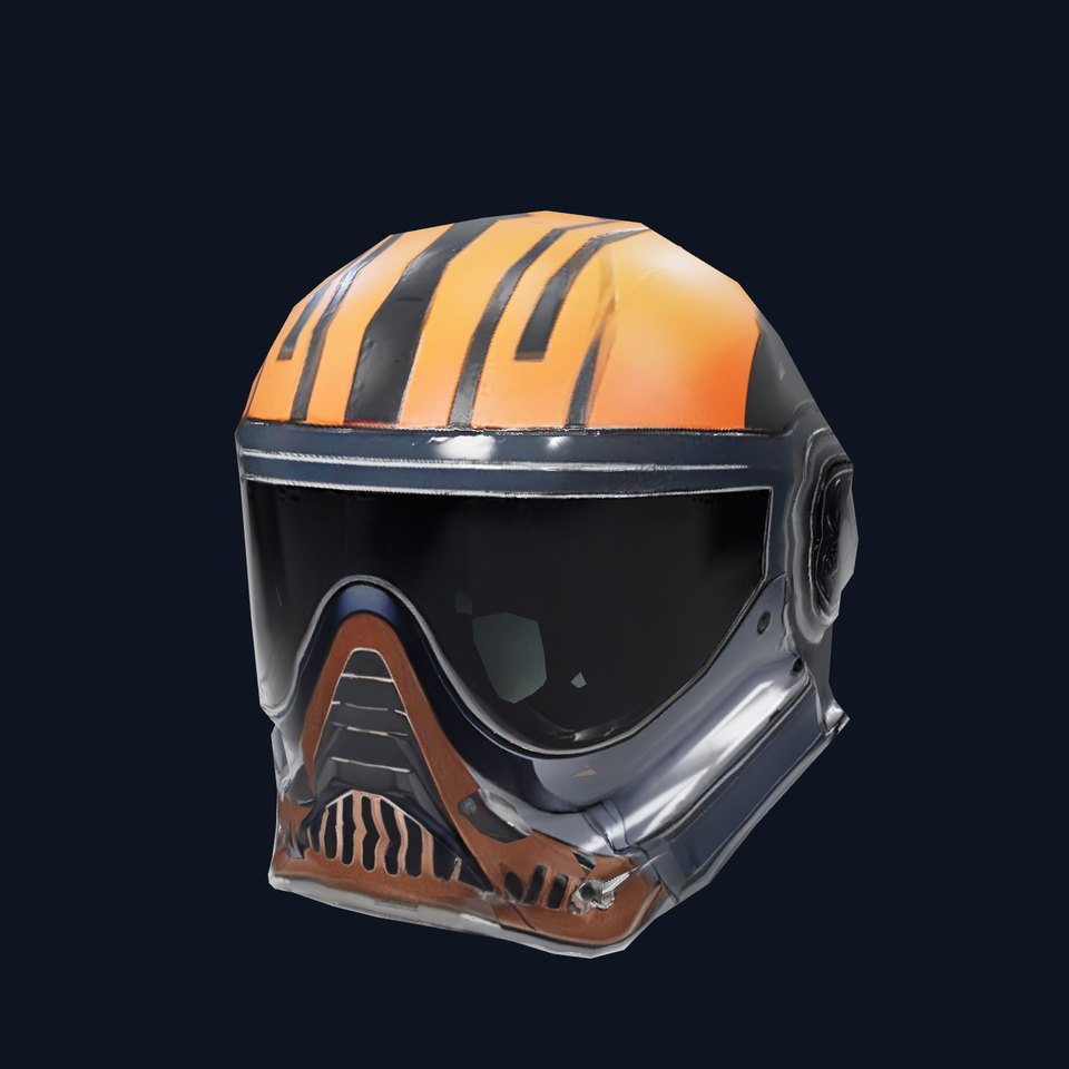 Orange Futuristic Helmet model pack