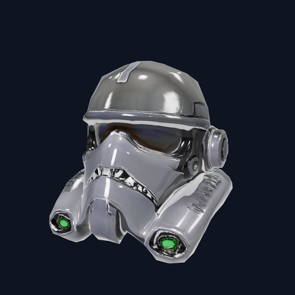 Sleek Black Helmet model pack