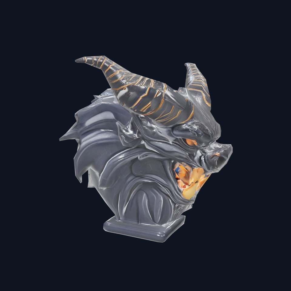 Obsidian Demon Head model pack
