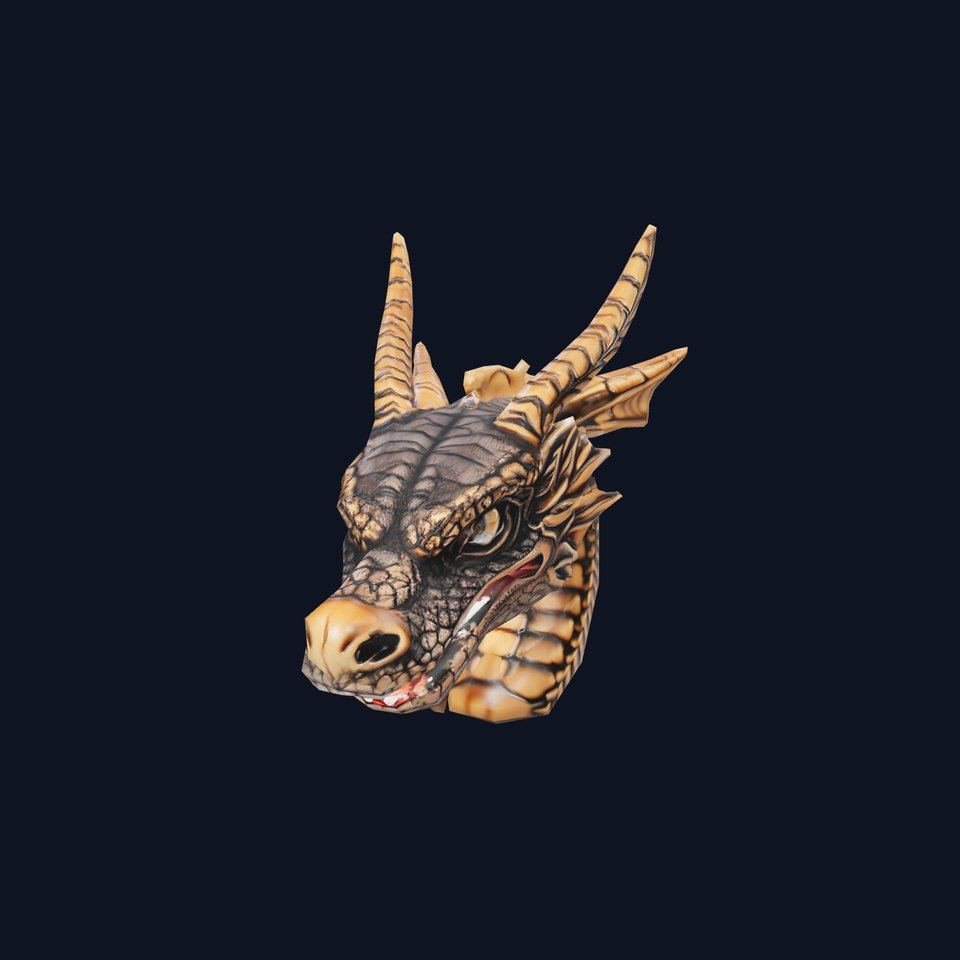 Golden Dragon Head model pack