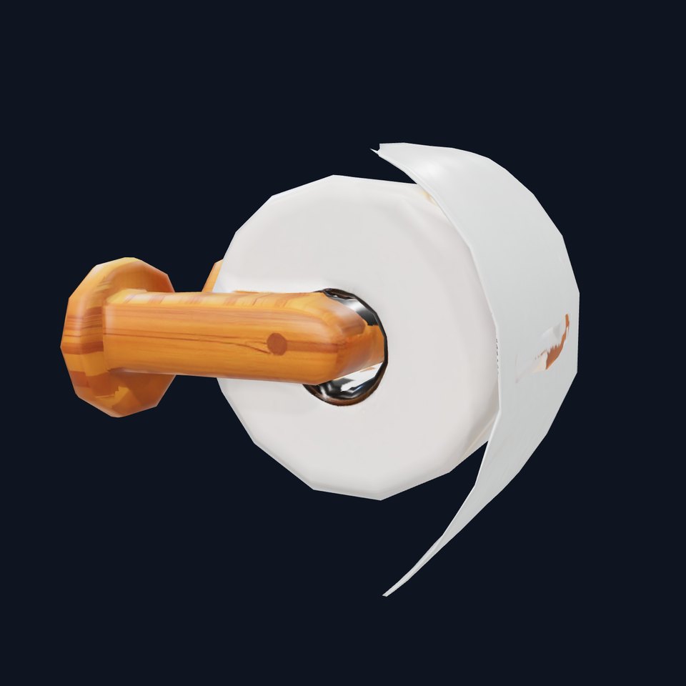 Wooden Toilet Roll Holder model pack