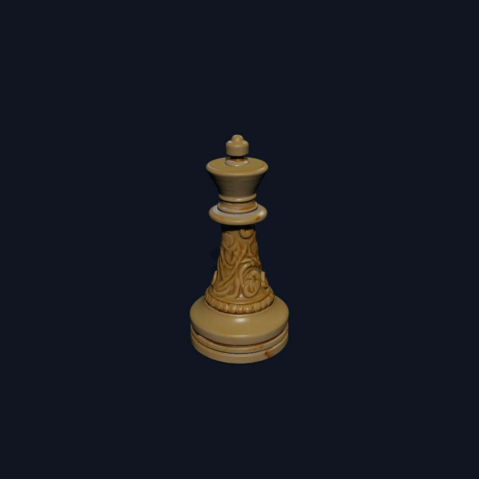 Ornate Ivory Chess King model pack