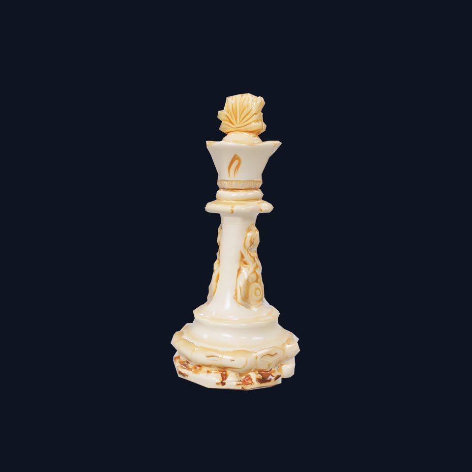 Elegant Ivory Chess King model pack