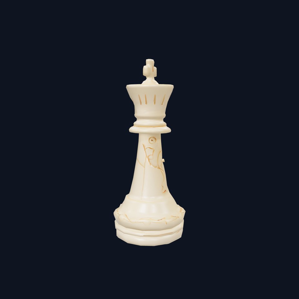 Elegant Ivory King Chess Piece model pack