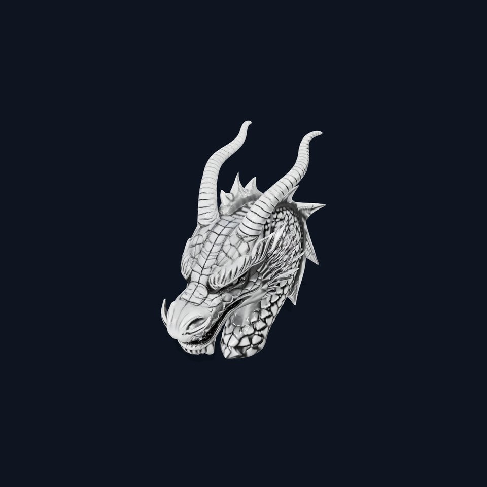 Silver Dragon Head model pack