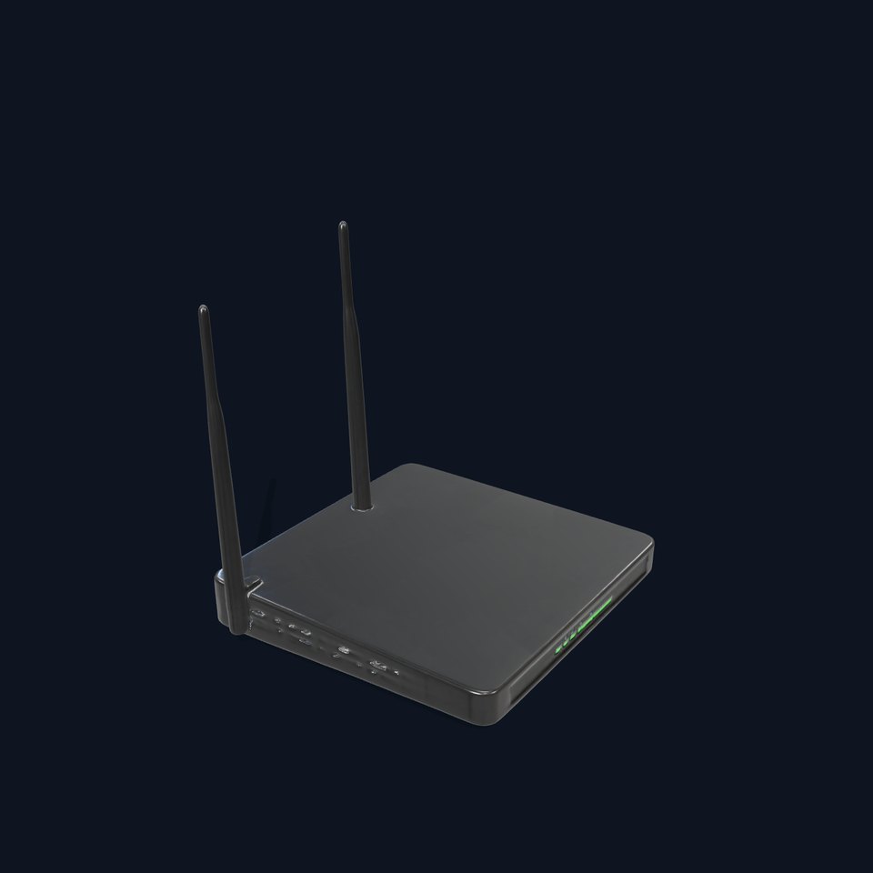 Black Wireless Router model pack