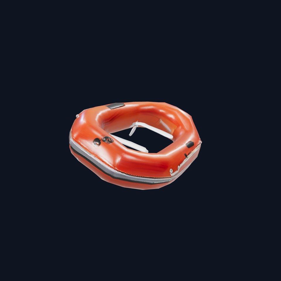 Orange Inflatable Raft model pack