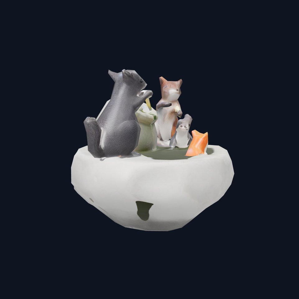 Playful Squirrel Fountain model pack