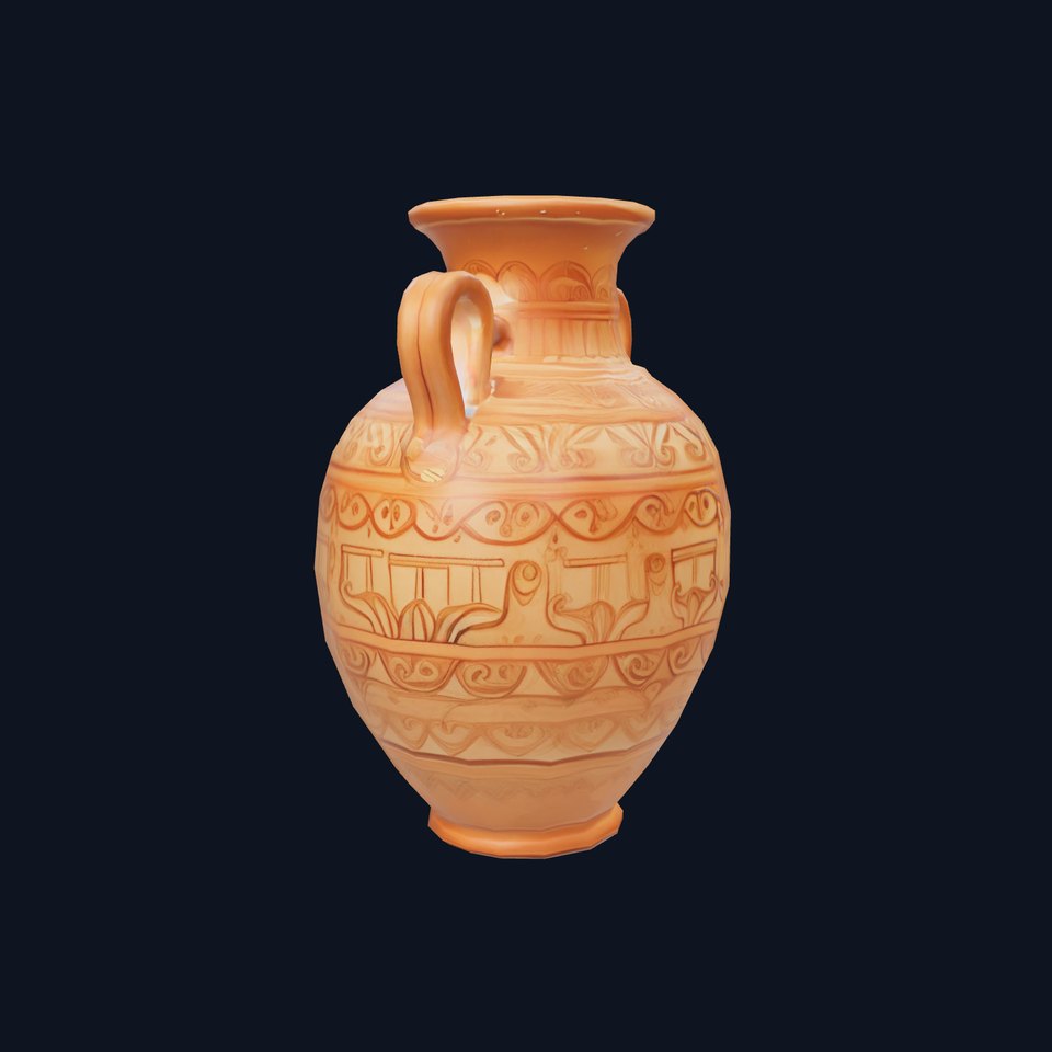 Engraved Terracotta Vase model pack