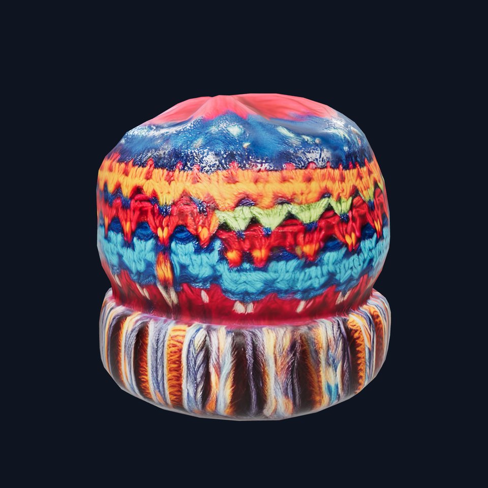 Colorful Knitted Beanie model pack