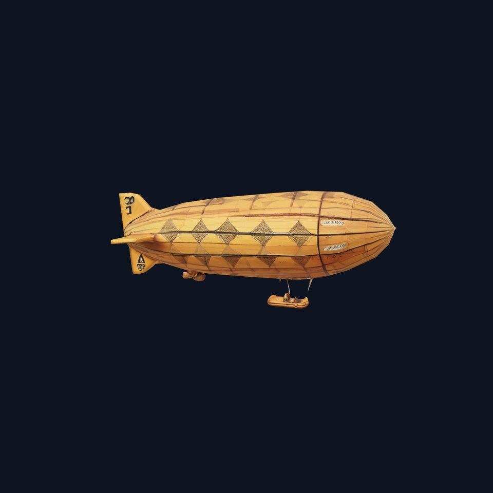 Golden Vintage Airship model pack