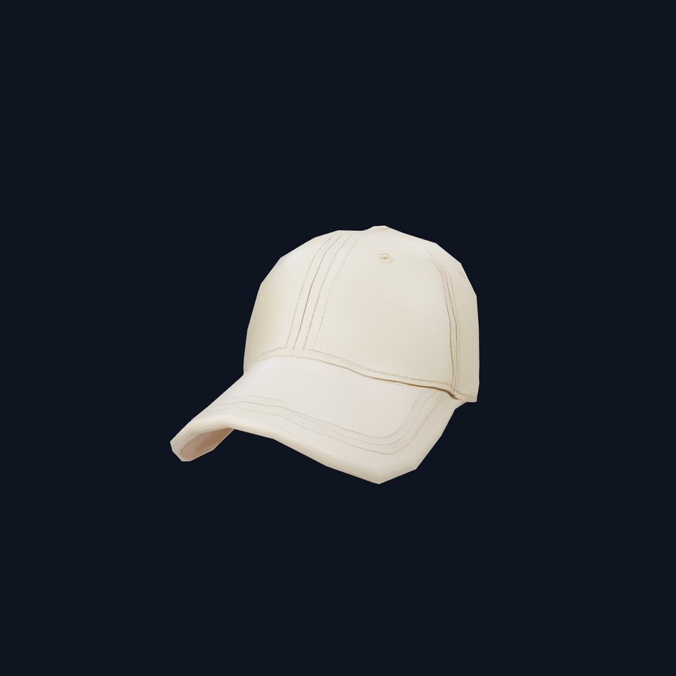 Cream Baseball Cap model pack