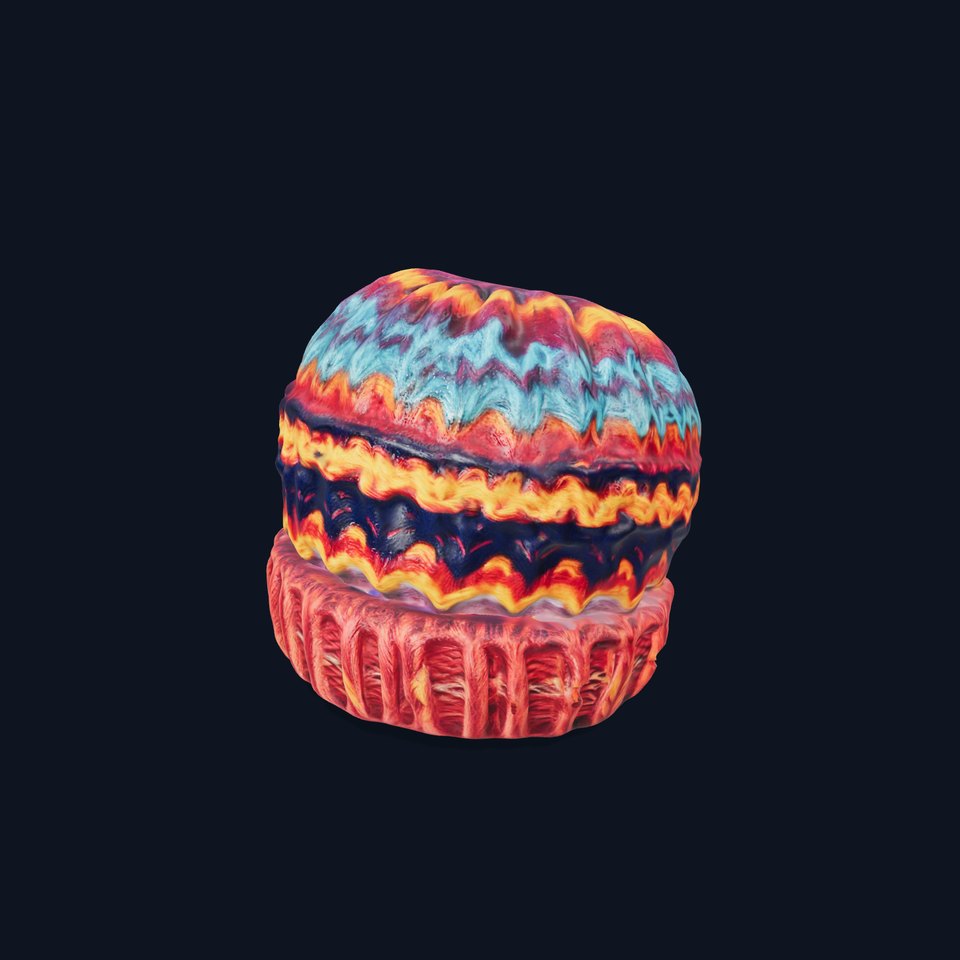 Colorful Knitted Beanie model pack