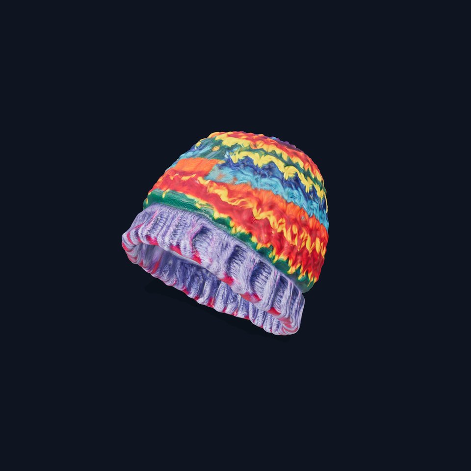 Colorful Knitted Beanie model pack