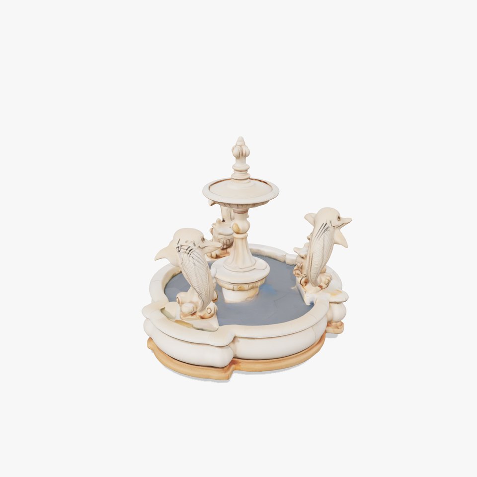 Elegant Dolphin Fountain model pack