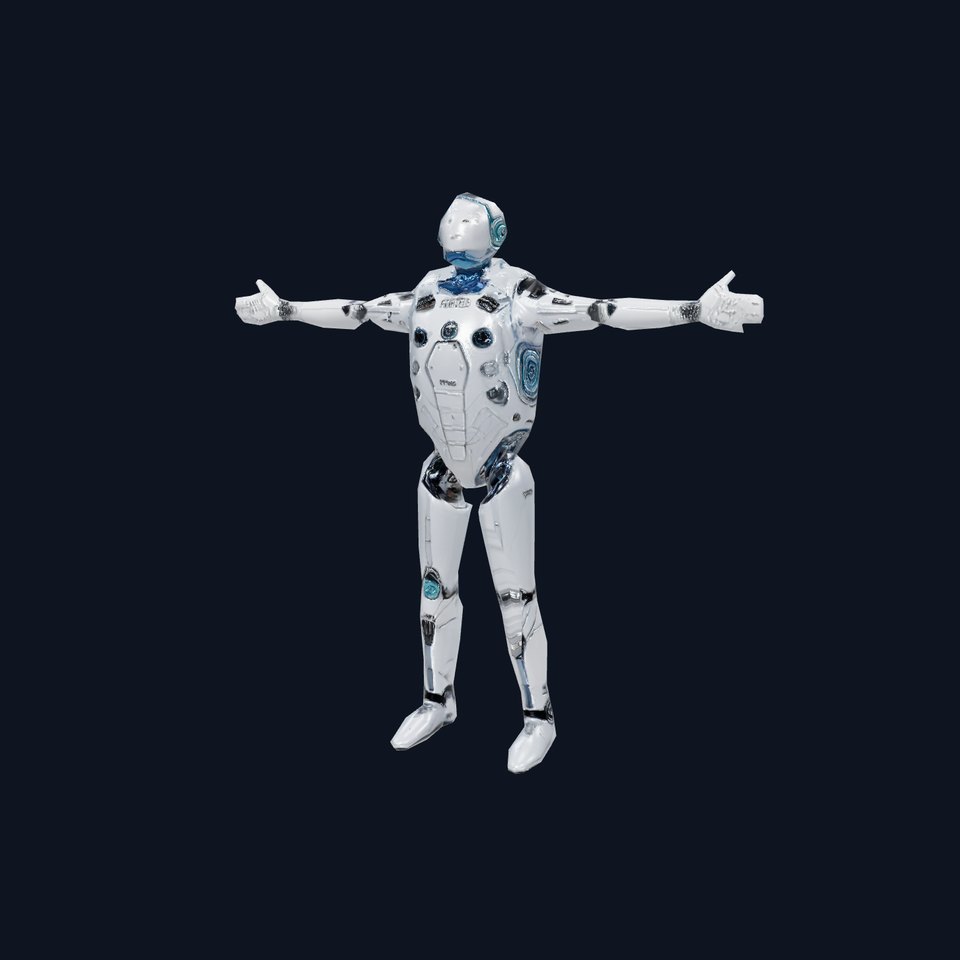 Futuristic Silver Robot model pack