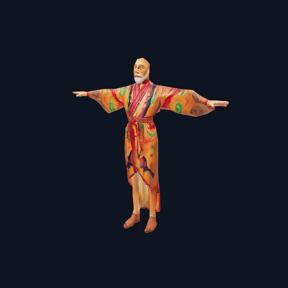 Vibrant Silk Robe model pack