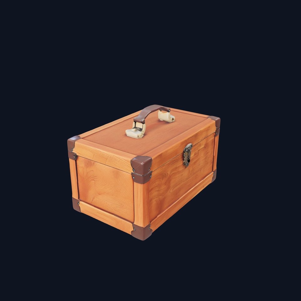 Vintage Wooden Suitcase model pack