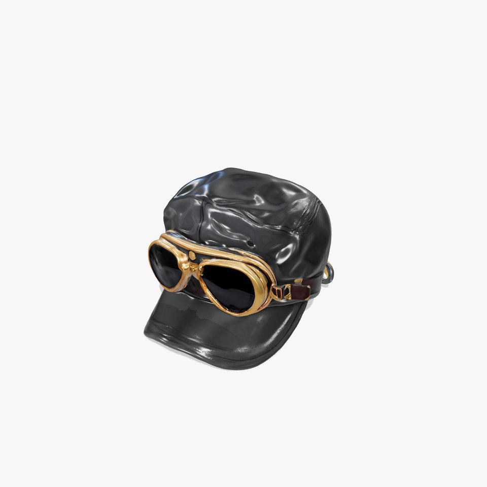 Vintage Aviator Cap model pack