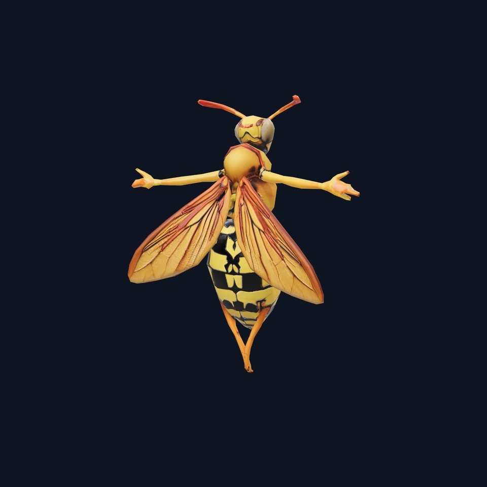 Vivid Wasp Insect model pack