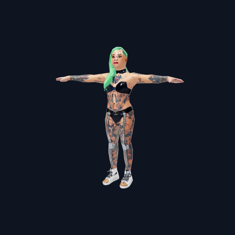 Neon Cyberpunk Warrior model pack