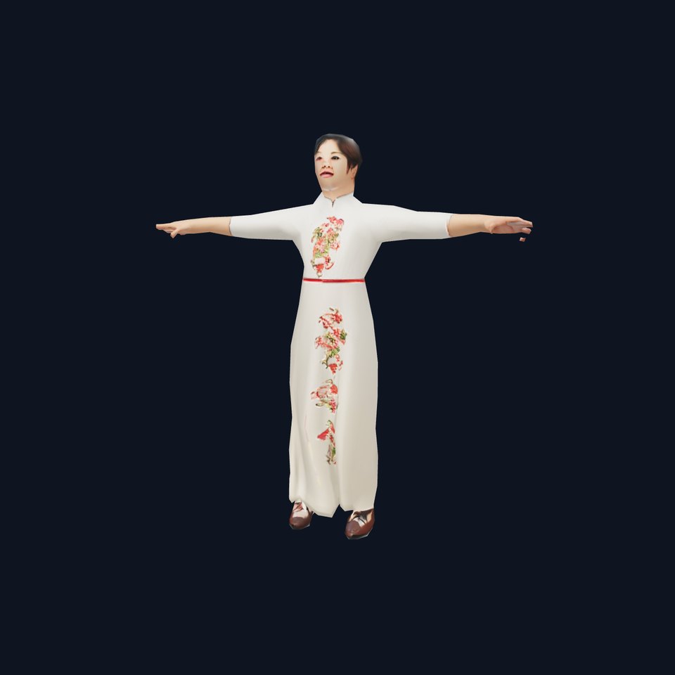 Elegant Floral Dress model pack