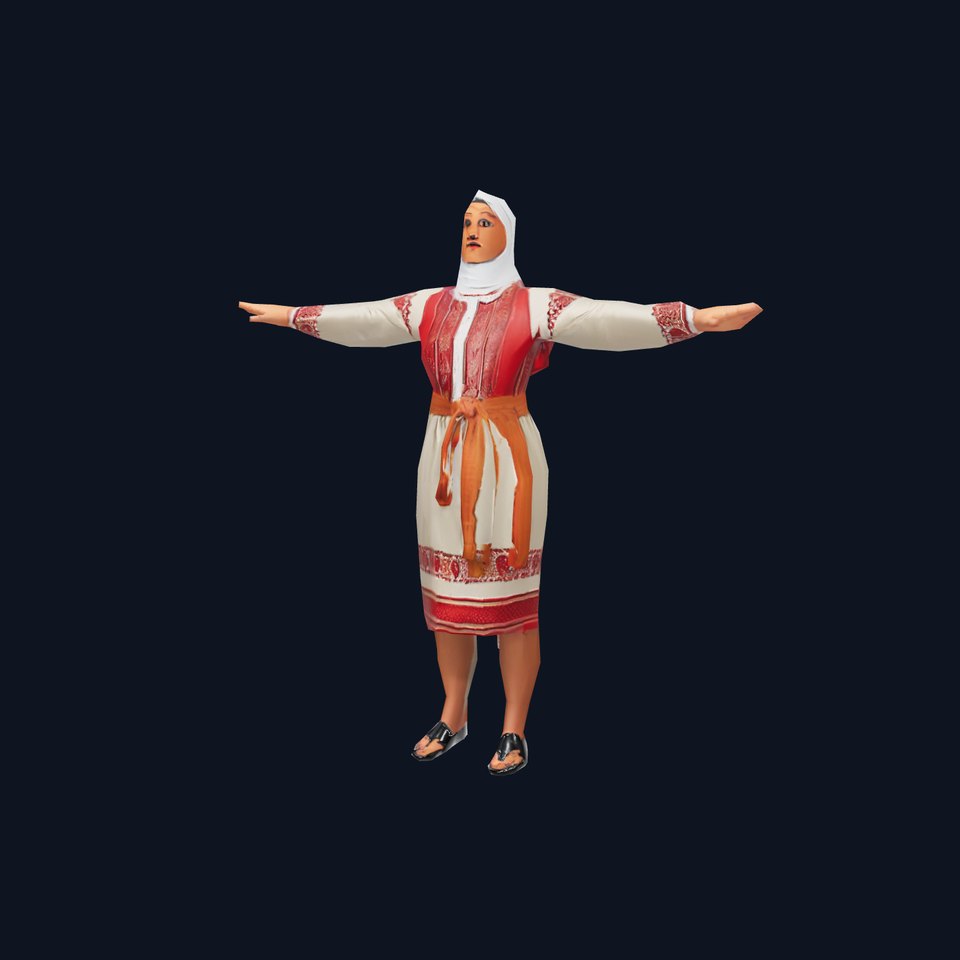 Traditional Embroidered Dress model pack