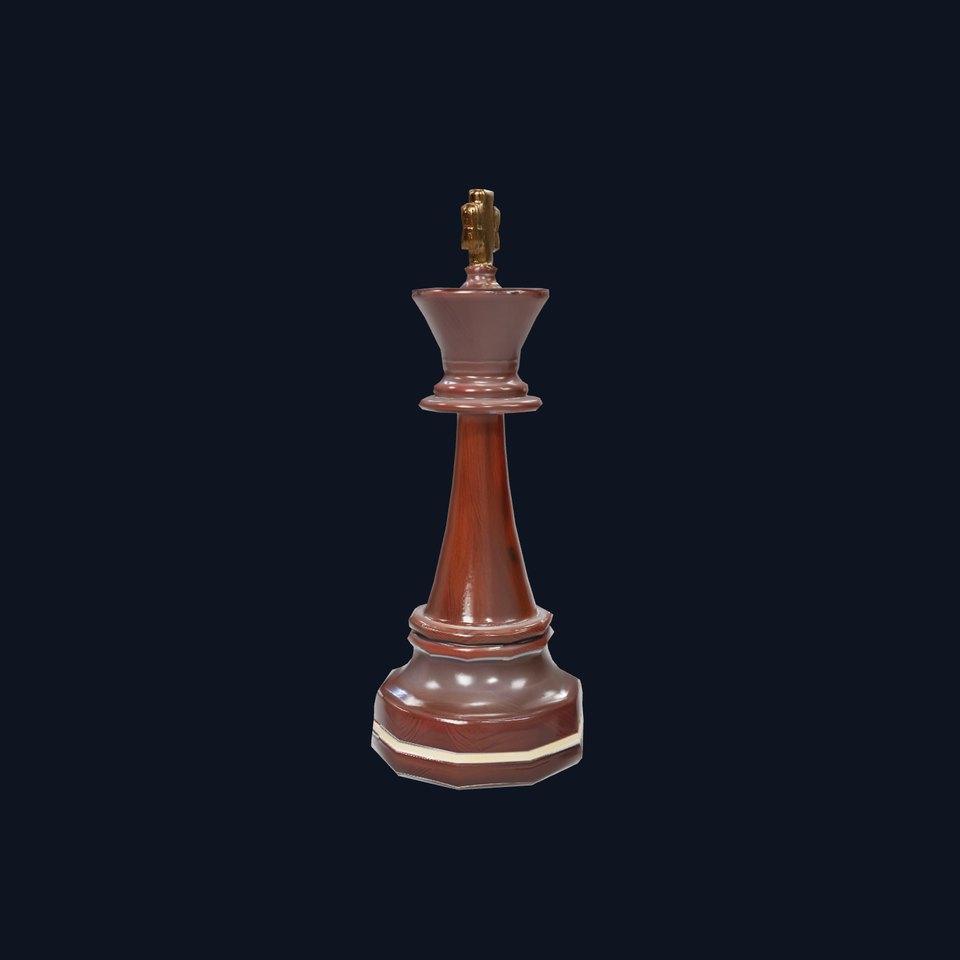 Mahogany King Chess Piece model pack