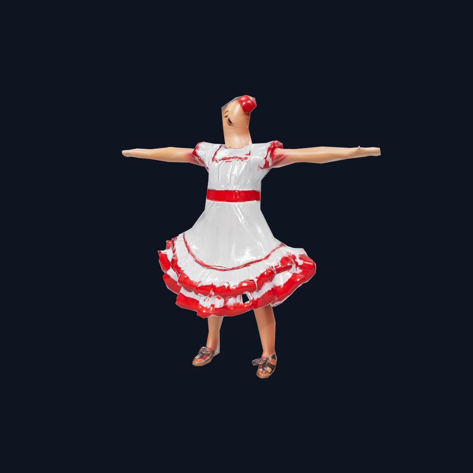 Colorful Folk Dress model pack