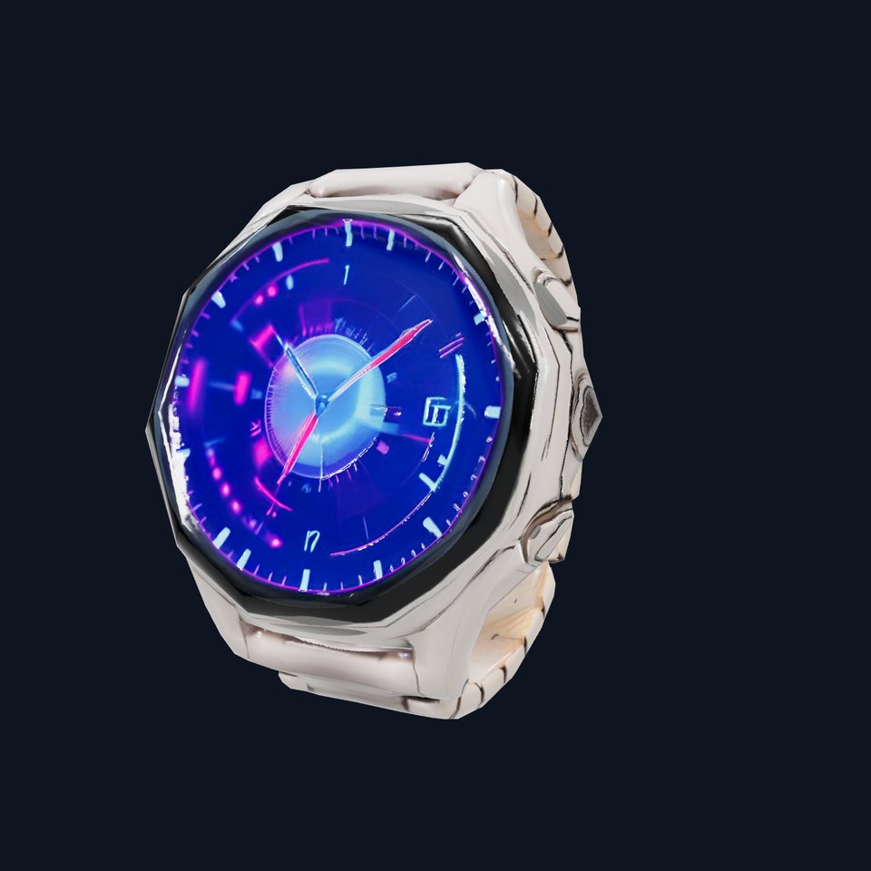 Futuristic Steel Watch model pack