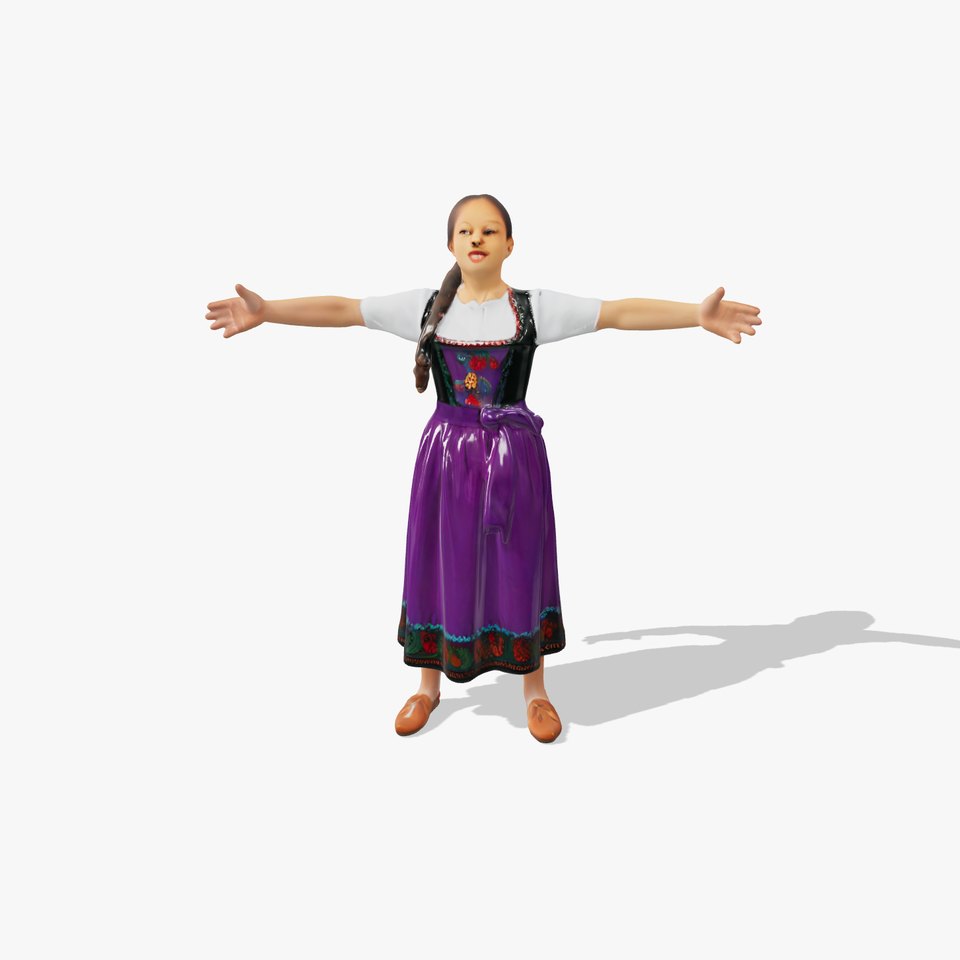 Purple Dirndl Dress model pack