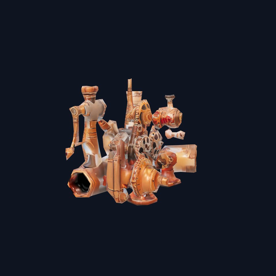 Industrial Brass Gear Assembly model pack