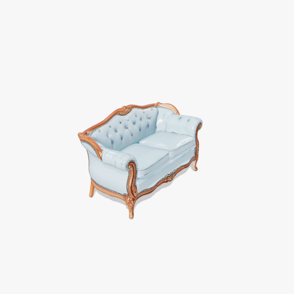 Elegant Blue Sofa model pack
