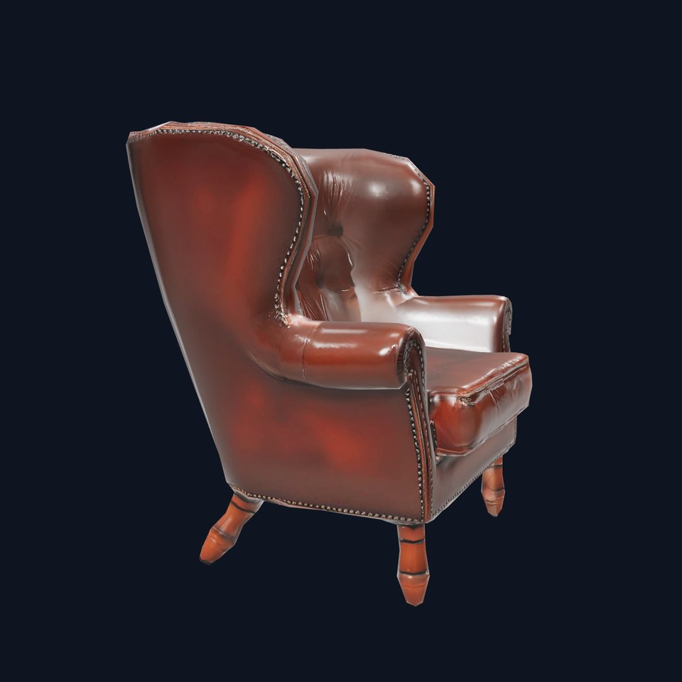 Elegant Leather Armchair model pack