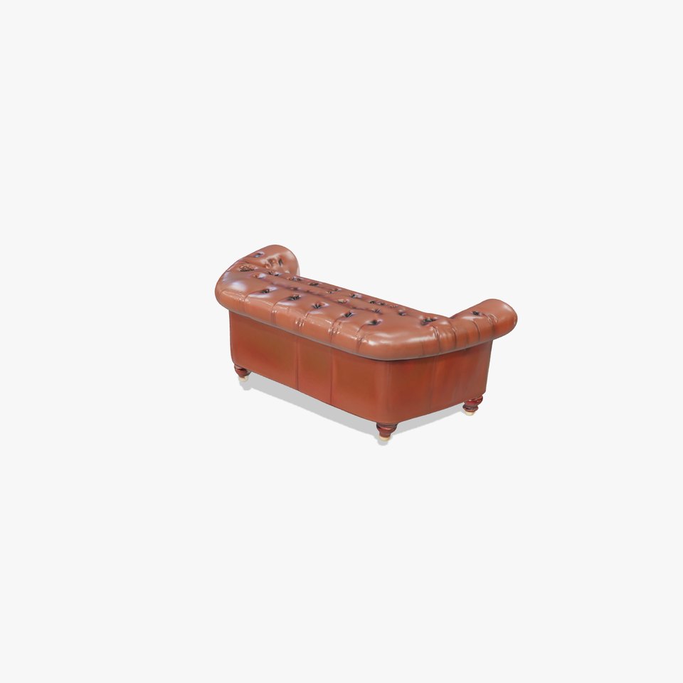 Classic Brown Leather Sofa model pack