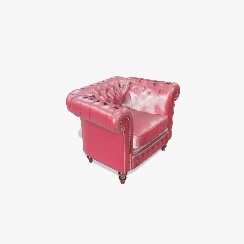 Elegant Burgundy Sofa model pack
