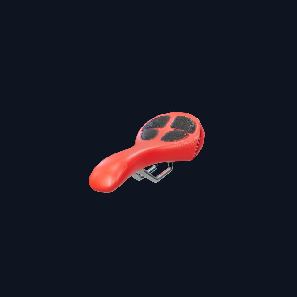 Red Leather Bicycle Saddle model pack