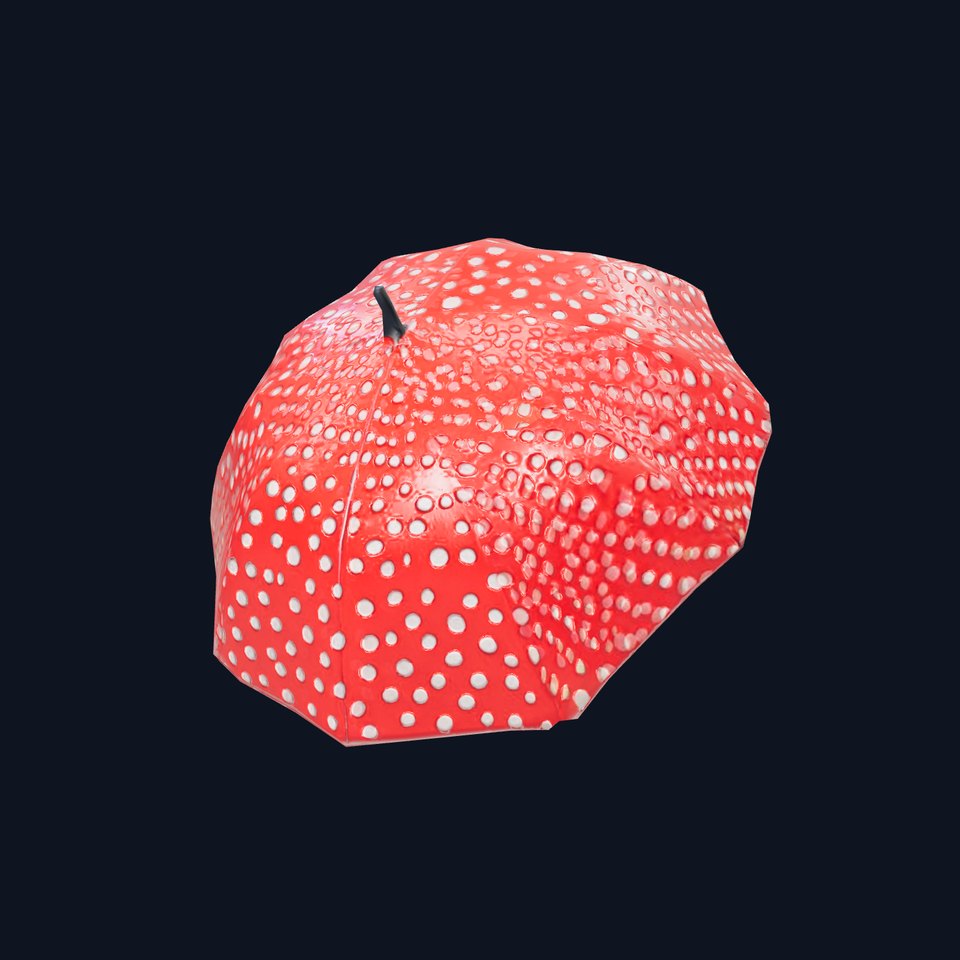 Red Polka Dot Umbrella model pack
